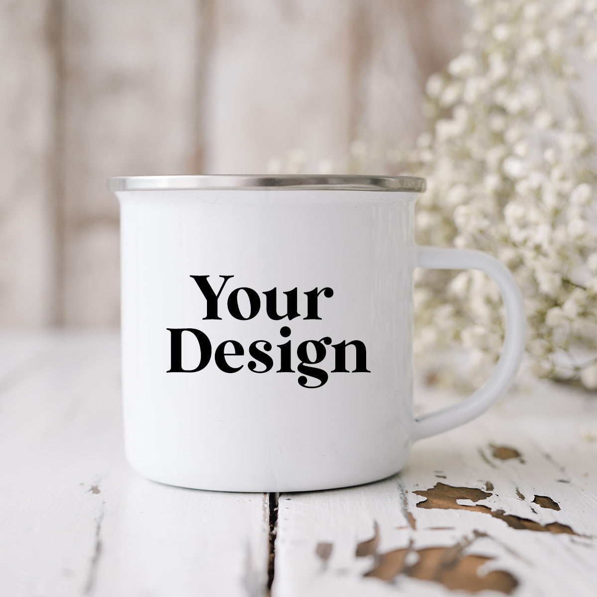 Custom Print Enamel Metal Mug