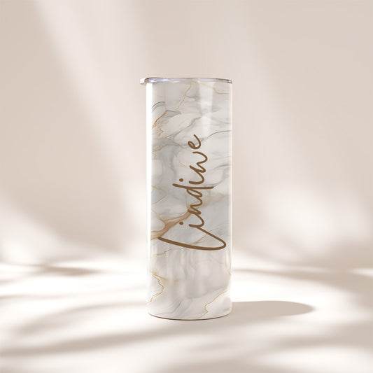 Personalised Skinny 20oz Tumbler - Mixed Marble