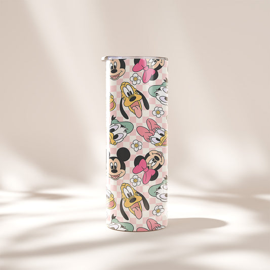 Printed 20oz Tumbler - Checkered Disney Characters