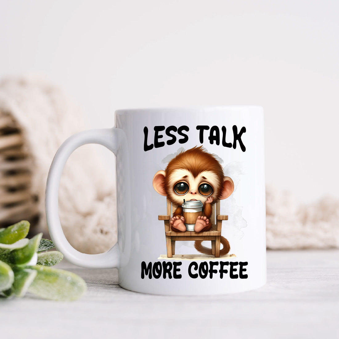 Printed Coffee Mug - Less Talk More Coffee