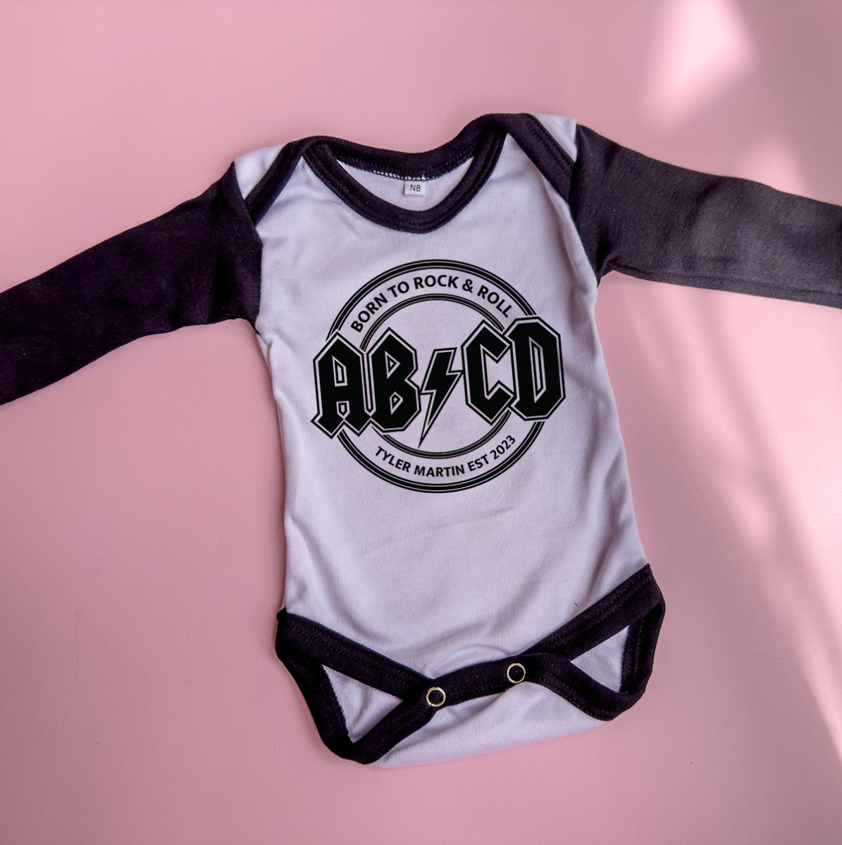 ABCD Custom Baby Onesie - La Luna Studio - Bespoke Personalised Gifting