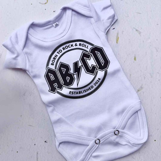 ABCD Personalised Baby Onesie - La Luna Studio - Bespoke Personalised Gifting