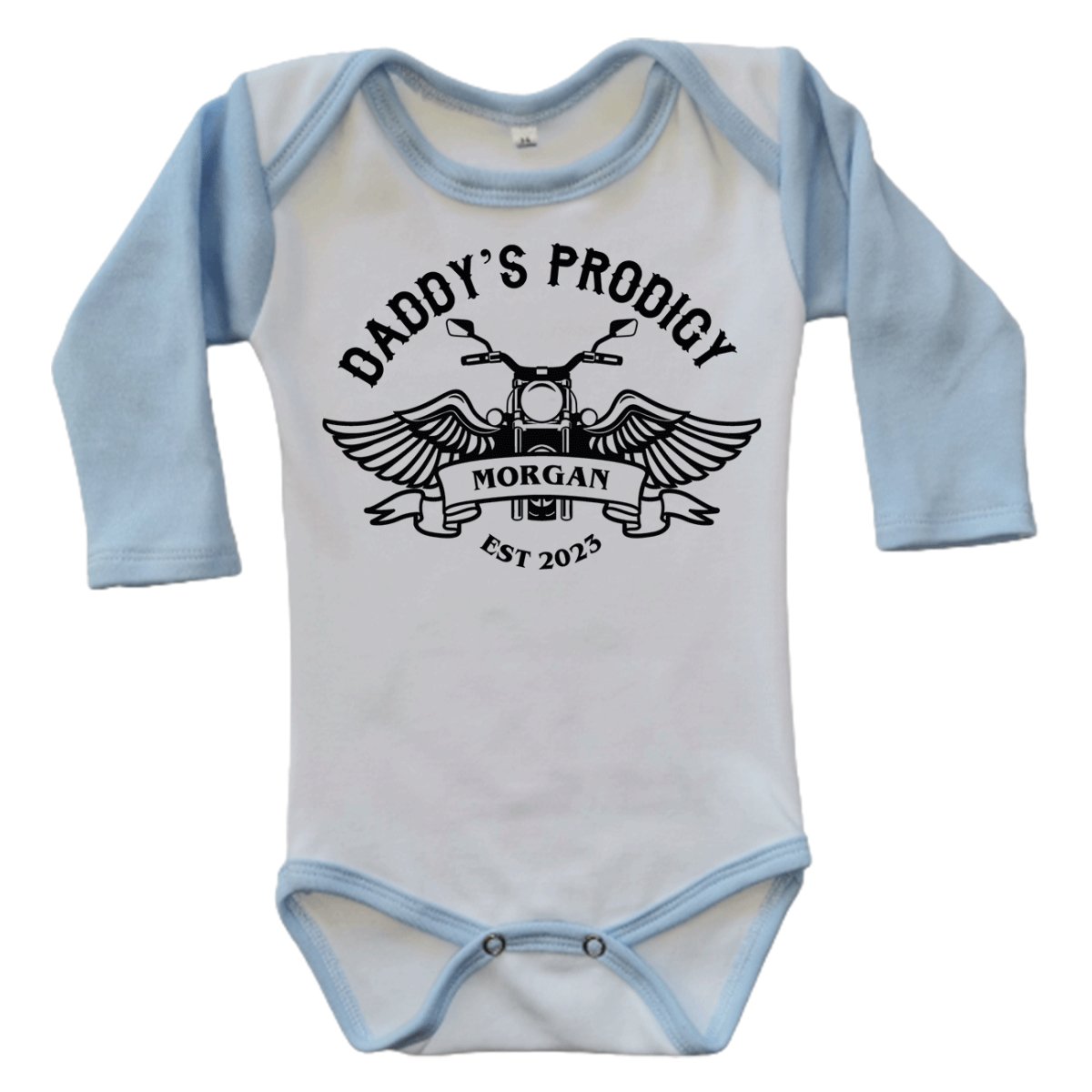 Biker Prodigy Custom Baby Onesie - La Luna Studio - Bespoke Personalised Gifting