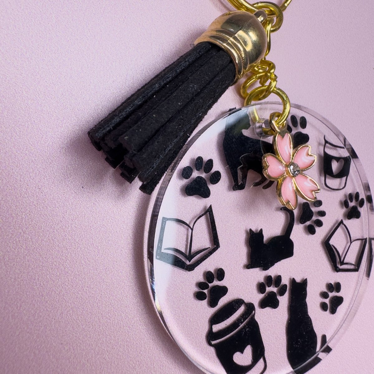 Cats and Coffee Keyring - La Luna Studio - Bespoke Personalised Gifting