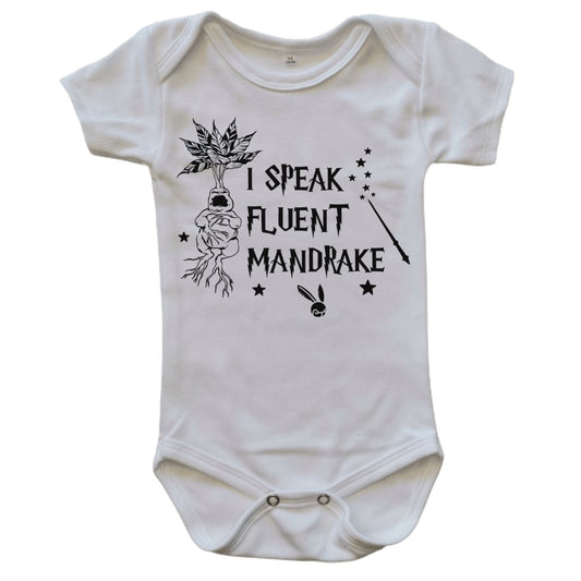 I Speak Fluent Mandrake Onesie - Short Sleeve - La Luna Studio - Bespoke Personalised Gifting