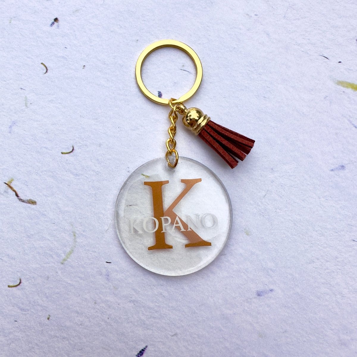 Initial and Name Keyring - La Luna Studio - Bespoke Personalised Gifting