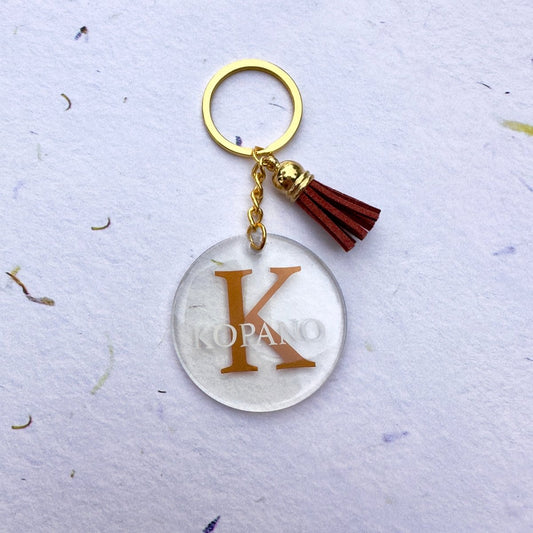 Initial and Name Keyring - La Luna Studio - Bespoke Personalised Gifting