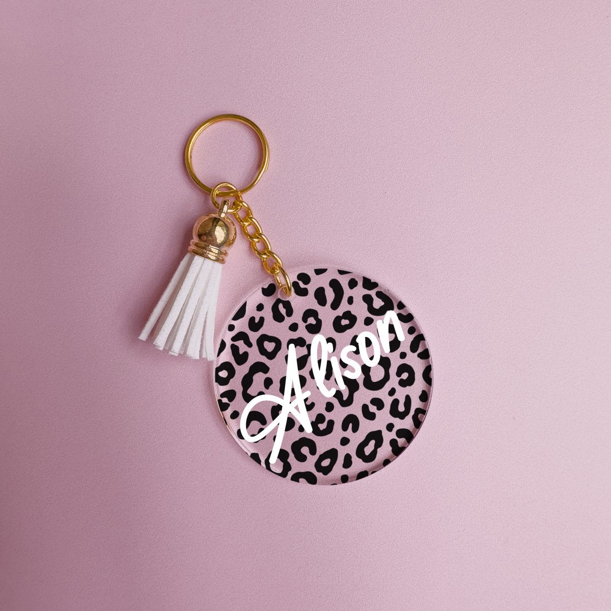 Leopard Print Personalised Keyring - La Luna Studio - Bespoke Personalised Gifting