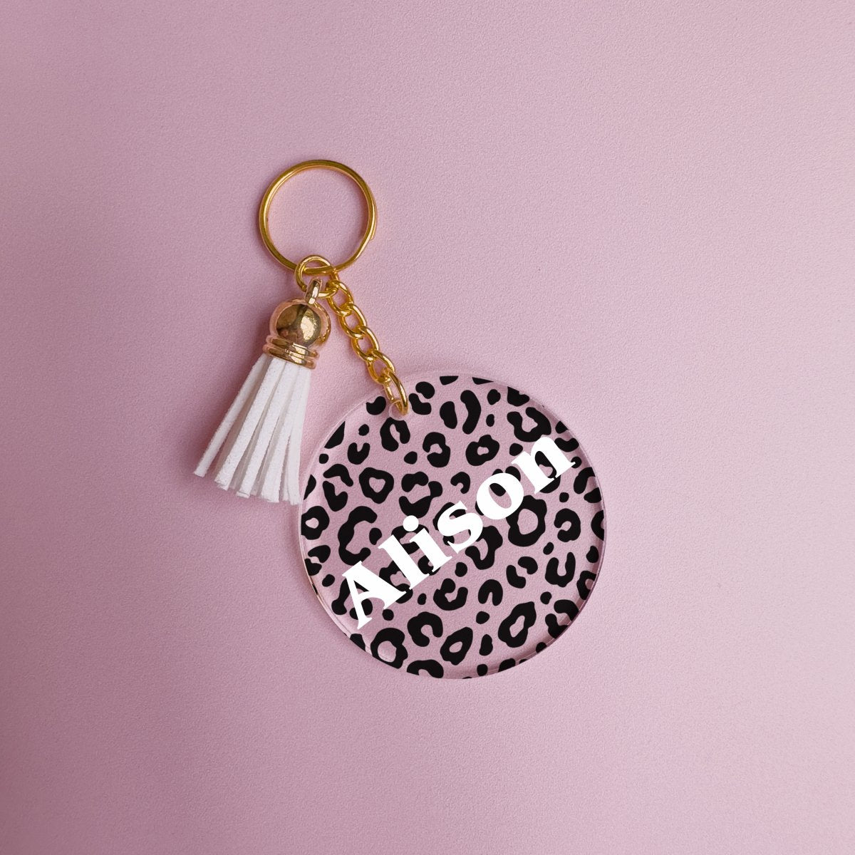 Leopard Print Personalised Keyring - La Luna Studio - Bespoke Personalised Gifting