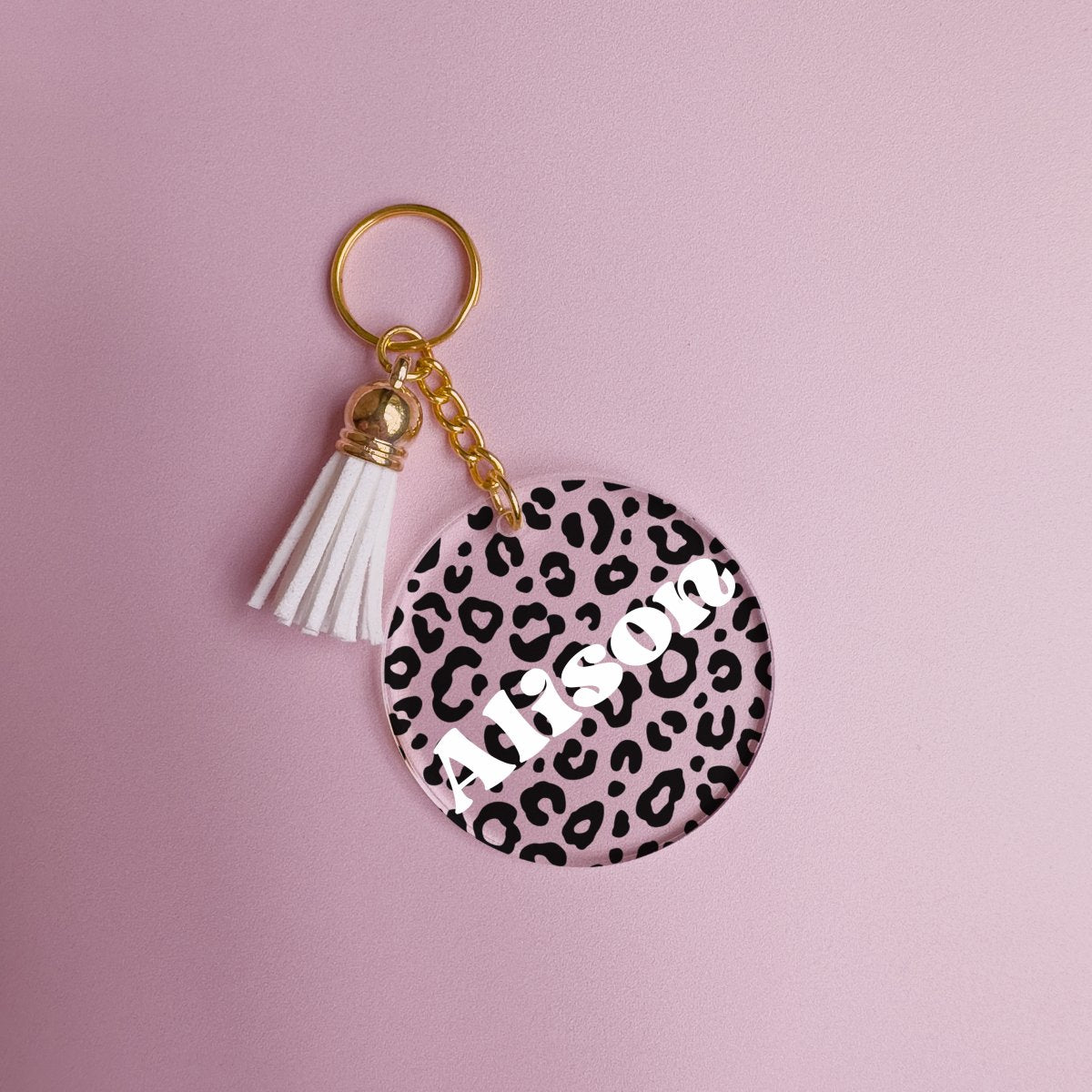 Leopard Print Personalised Keyring - La Luna Studio - Bespoke Personalised Gifting