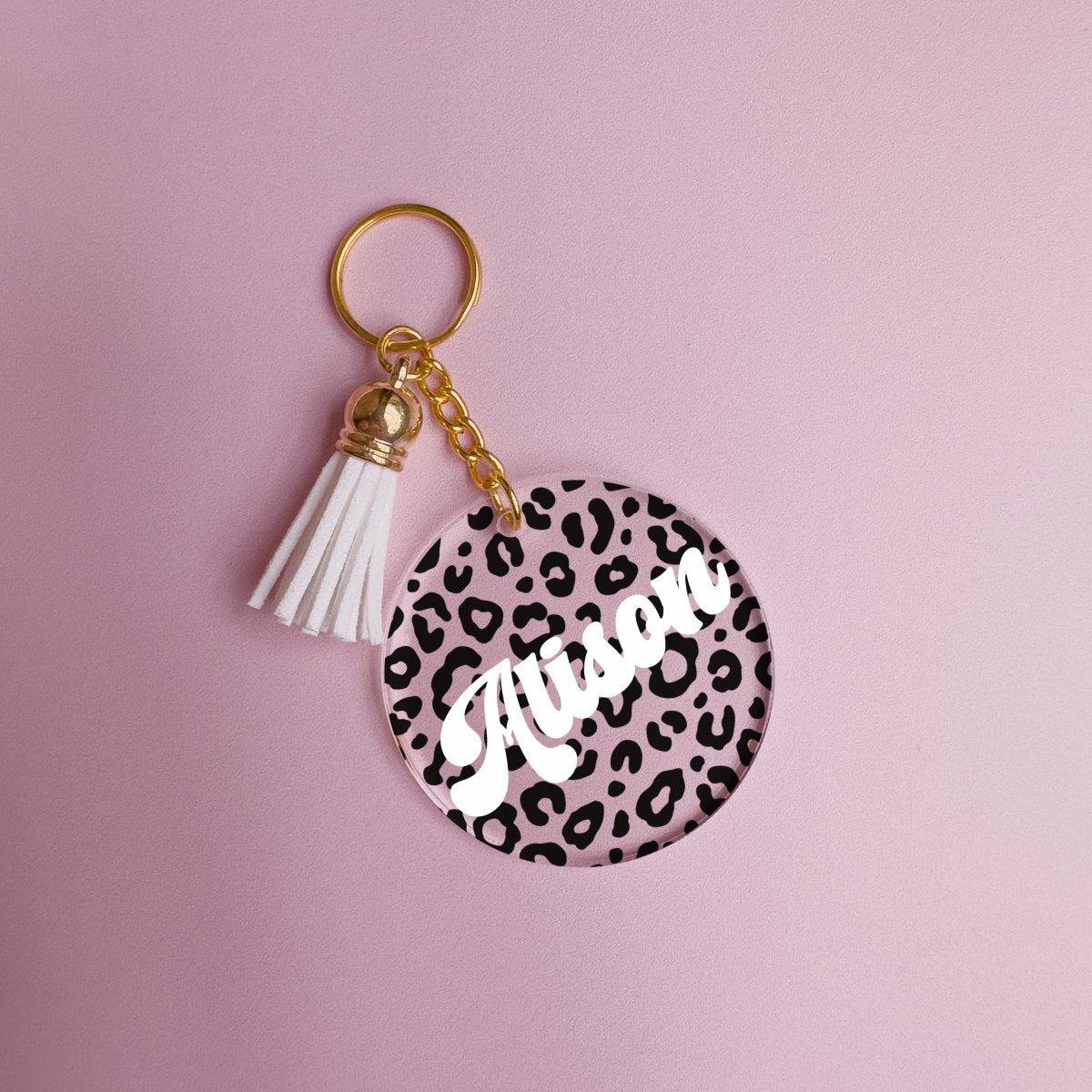 Leopard Print Personalised Keyring - La Luna Studio - Bespoke Personalised Gifting