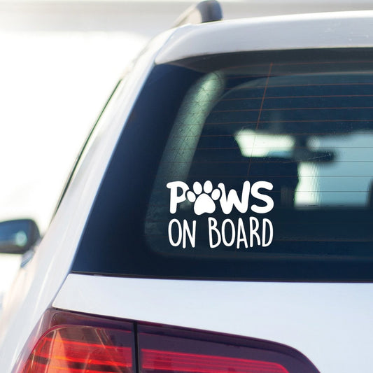 Paws On Board Car Decal - La Luna Studio - Bespoke Personalised Gifting