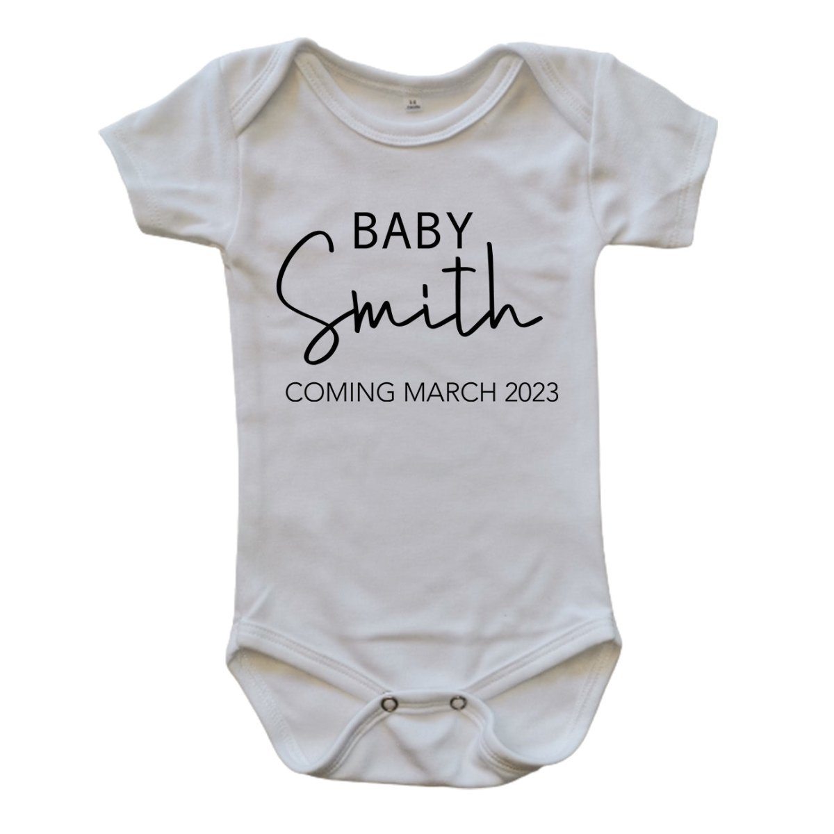 Personalised Baby Announcement Onesie - La Luna Studio - Bespoke Personalised Gifting