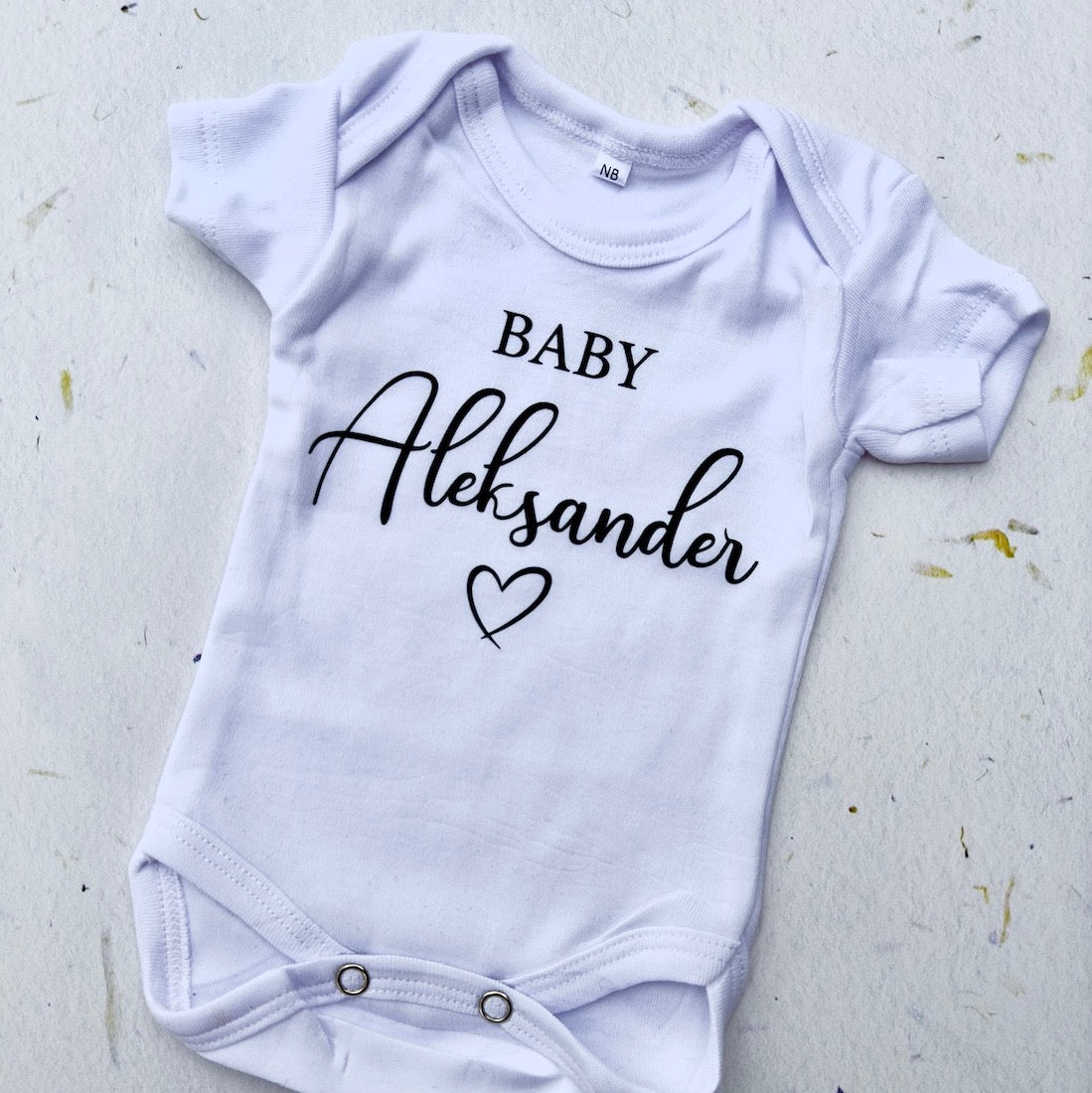 Personalised Baby "Name" Newborn Onesie - La Luna Studio - Bespoke Personalised Gifting